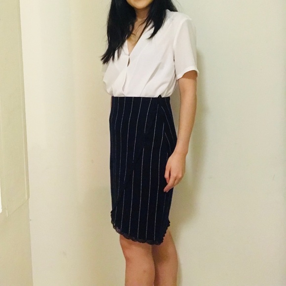 Pinstriped Pencil Skirt - Picture 5 of 8